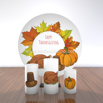 005 Festival Thanksgiving Pumpkin Hat Turkey Round Backdrop